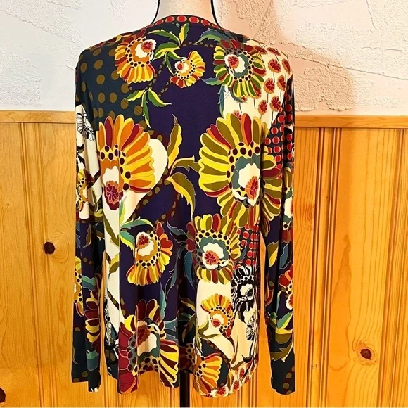 Johnny Was Janie Vibrant Floral Long Sleeve Top Sz-L - Picture 6 of 10
